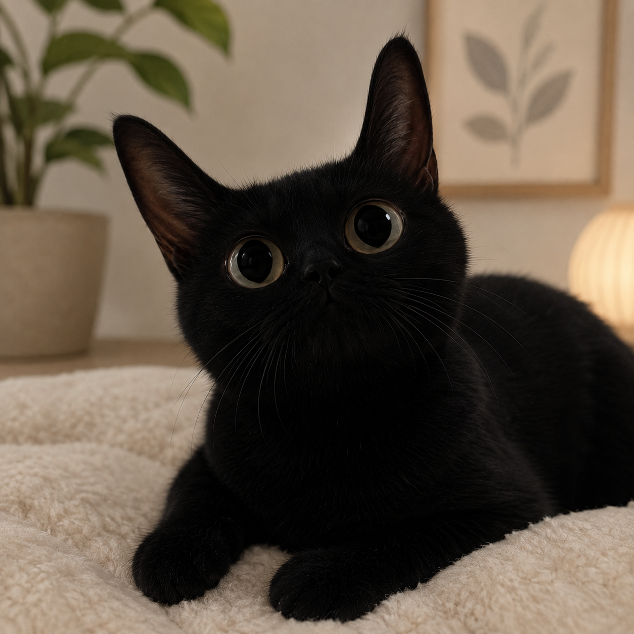 Black Meep Cat curled around a glowing BLACKMEEP coin in the purple void